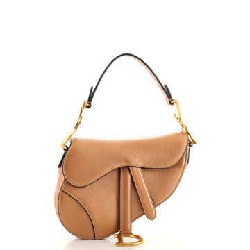Christian Dior Saddle Handbag Leather Mini