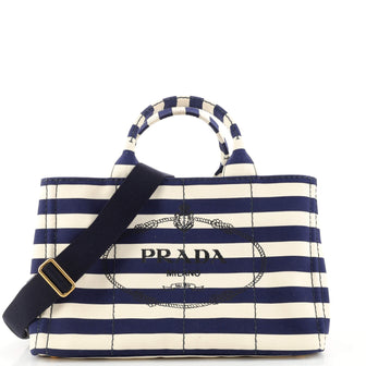 Prada Canapa Convertible Tote Canvas Large