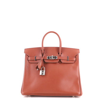 Hermes Birkin Handbag Brown Epsom with Palladium Hardware 25