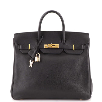 Hermes HAC Birkin Bag Black Togo with Gold Hardware 32