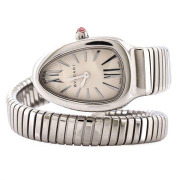 Bvlgari Serpenti Tubogas Single Spiral Quartz Watch Stainless Steel 23