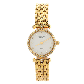Van Cleef & Arpels Classique Quartz Watch Yellow Gold with Diamond Bezel and Markers 20
