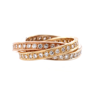 Cartier Trinity Ring 18K Tricolor Gold with Diamonds