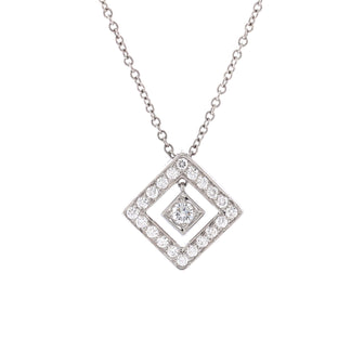 Tiffany & Co. Open Square Pendant Necklace Platinum with Diamonds