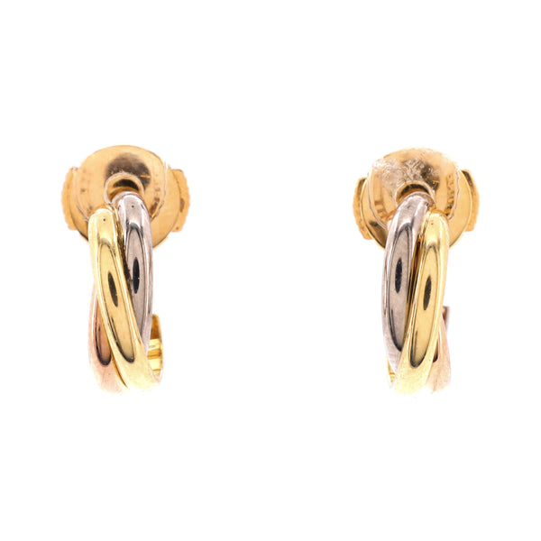 Cartier Trinity Earrings 18K Tricolor Gold Small 188615