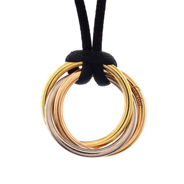 Cartier Trinity Pendant Necklace 18K Tricolor Gold with Cord Medium
