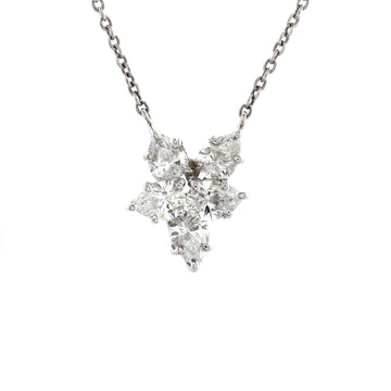 Harry Winston Winston Cluster Pendant Necklace Platinum with Diamonds Small
