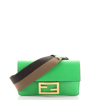 Fendi Flat Baguette Bag Leather Mini