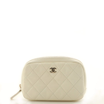 Chanel Curvy Cosmetic Pouch Quilted Caviar Small