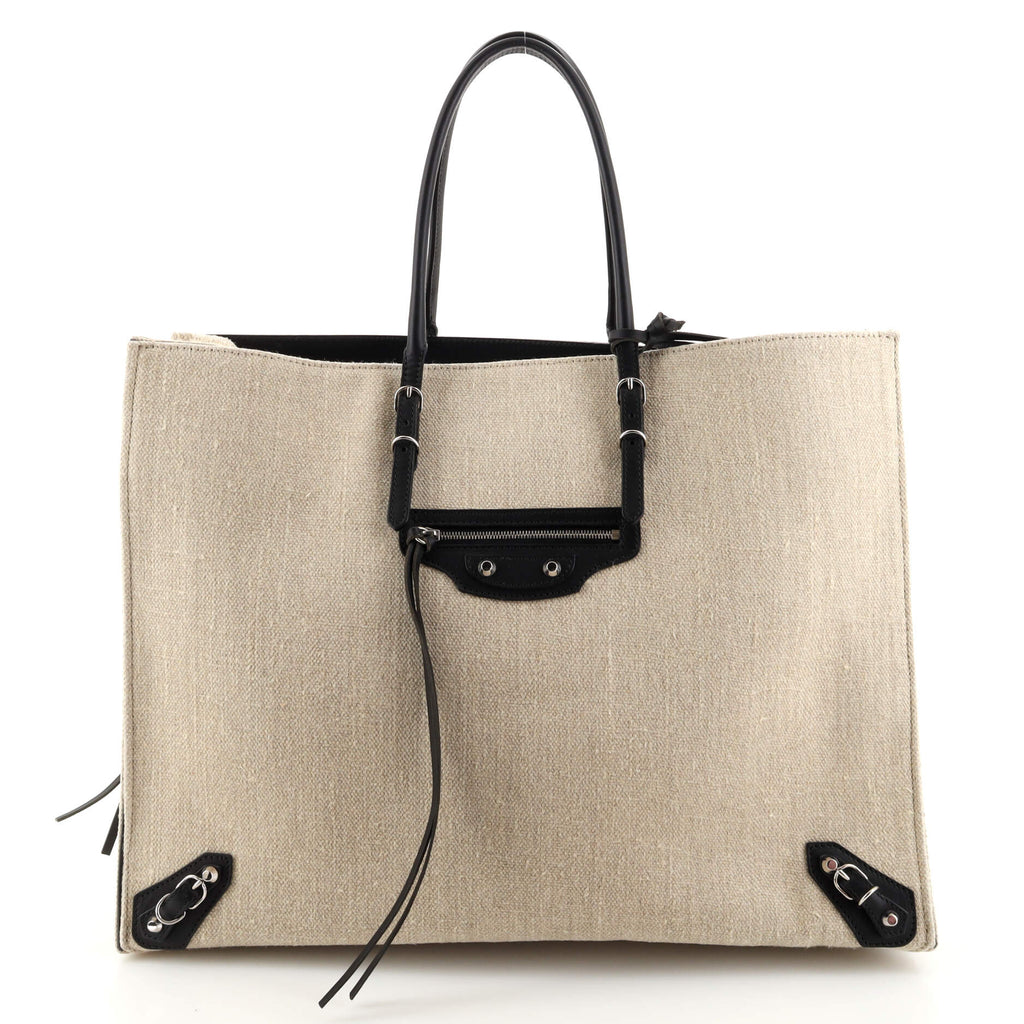 Balenciaga Papier A4 Zip Around Classic Studs Bag Leather Mini Neutral