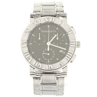 Tiffany & Co. Atlas Date Chronograph Quartz Watch Stainless Steel 35