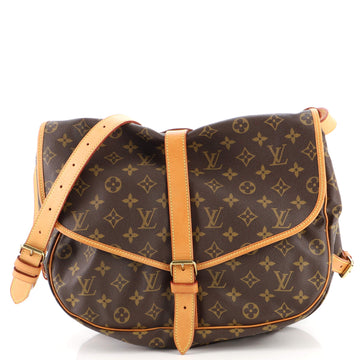 Louis Vuitton Saumur Handbag Monogram Canvas 35