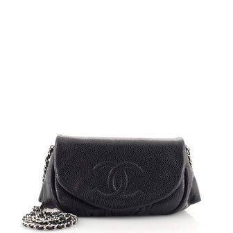 Chanel Half Moon Wallet on Chain Caviar