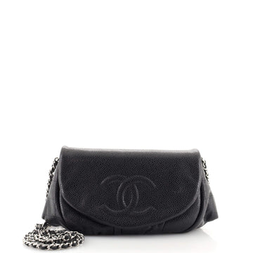 Chanel Half Moon Wallet on Chain Caviar