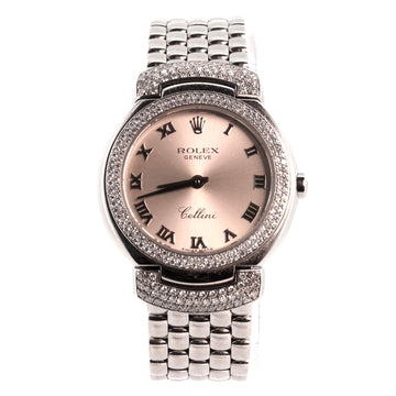 Rolex Cellini Cellissima Quartz Watch White Gold with Diamond Bezel and Lugs 26