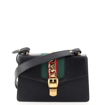 Gucci Black Small Sylvie Shoulder Bag Gold Hardware Available For