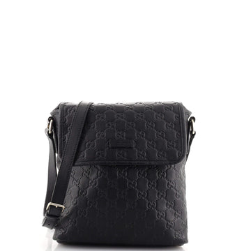 Gucci Flap Messenger Bag Guccissima Leather Small