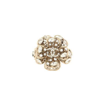 Chanel CC Camellia Ring Metal and Crystals