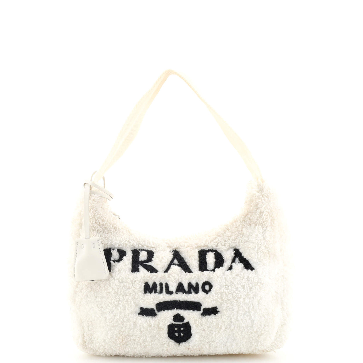 Prada ReEdition 2000 Hobo Terry Cloth Mini White 1887501
