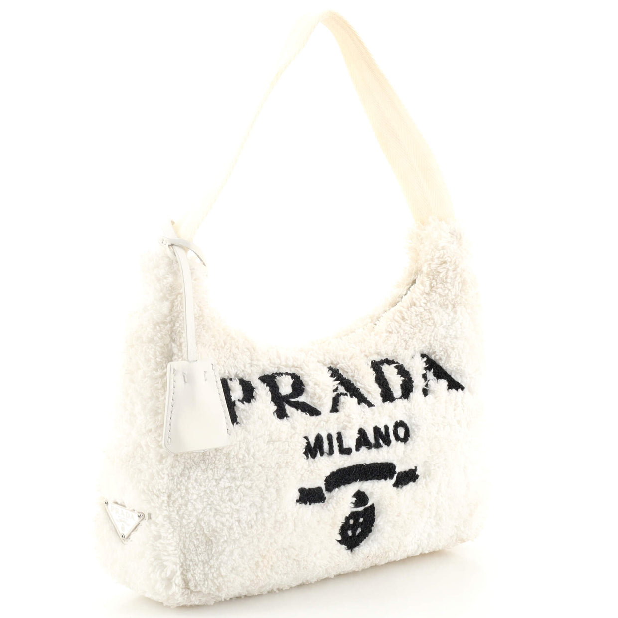 Prada ReEdition 2000 Hobo Terry Cloth Mini White 1887501
