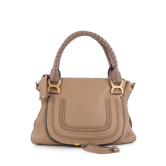 Chloe Marcie Satchel Leather Medium Brown