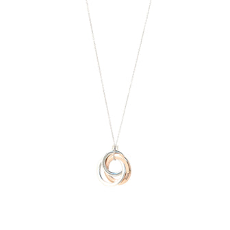 Tiffany & Co. 1837 Interlocking Circles Pendant Necklace Sterling Silver and 18K Yellow Gold Small