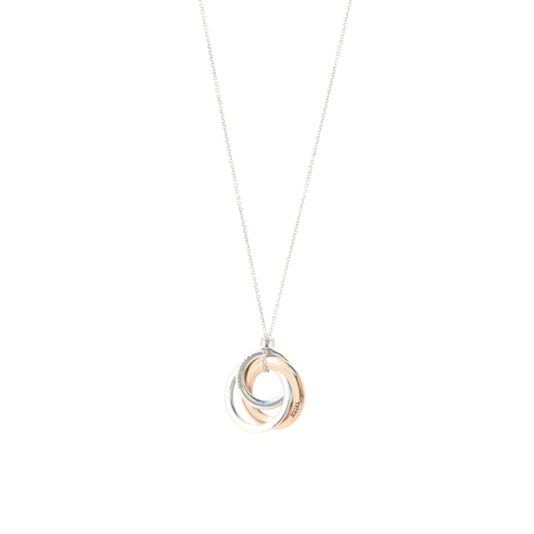 Used AB/Slightly used] TIFFANY&Co. Tiffany 1837 Interlocking Circle 4  Circle Rubedo Metal Silver 925 Women's Necklace 20414835