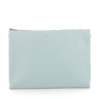 Celine Trio Chain Clutch Leather Blue 1888001