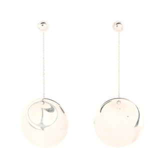 Tiffany & Co. Elsa Peretti Round Drop Dangle Earrings Sterling Silver