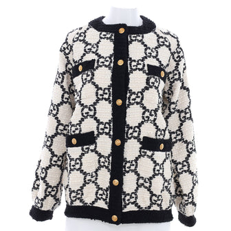Gucci Women's Oversized Button Up Jacket GG Tweed