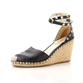 Valentino Garavani Women's Rockstud Wedge Espadrilles Leather