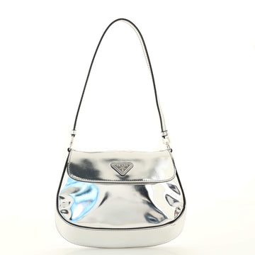 Prada Cleo Flap Shoulder Bag Spazzolato Leather Small