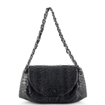 Chanel CC Accordion Flap Bag Python Medium