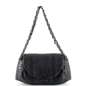 Chanel CC Accordion Flap Bag Python Medium
