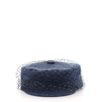 Christian Dior Arty Veil Newsboy Cap Denim