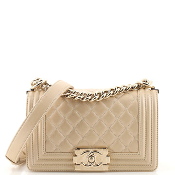 Chanel Boy Flap Bag Quilted Caviar Small