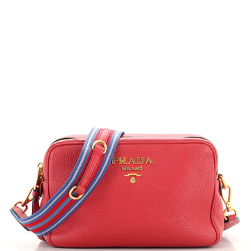 Prada Dual Strap Double Zip Camera Bag Vitello Daino