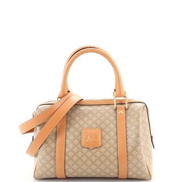 Celine Vintage Bowler Bag Macadam Coated Canvas Small