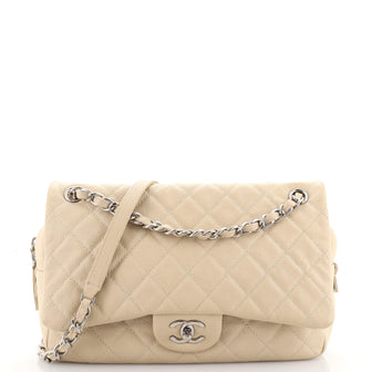 Chanel Easy Flap Bag Quilted Caviar Large