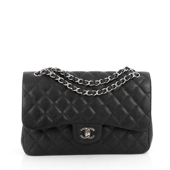 Chanel Classic Double Flap Bag Quilted Caviar Jumbo 1889702