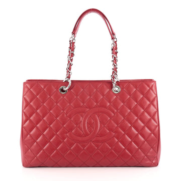 Chanel Grand Shopping Tote Quilted Caviar XL Red 1889706
