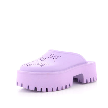 Gucci Women's Platform Mules Perforated GG Rubber