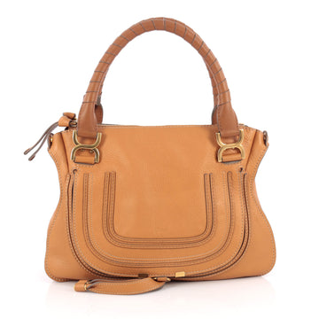 Chloe Marcie Satchel Leather Medium Brown