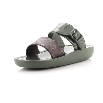 Louis Vuitton Women's Sunbath Flat Mule Sandals Monogram Canvas and Patent