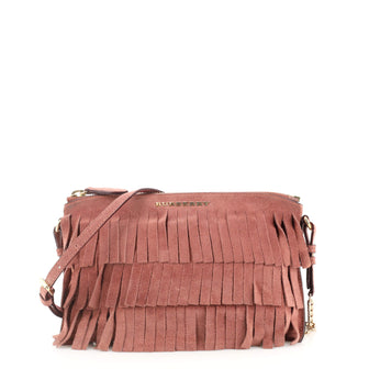 Burberry Fringe Peyton Crossbody Suede