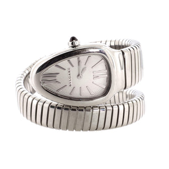 Bvlgari Serpenti Tubogas Single Spiral Quartz Watch Stainless Steel 23