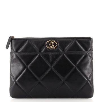 Chanel 19 O Case Pouch Quilted Lambskin Medium