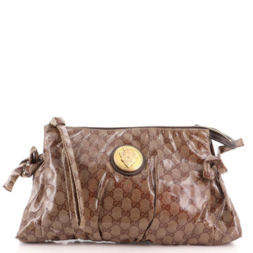 Gucci Hysteria Zip Clutch GG Coated Canvas Large