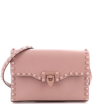 Valentino Garavani Rockstud Flip Lock Flap Bag Leather Medium
