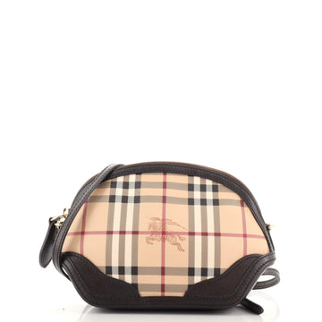 Burberry Orchard Crossbody Bag Haymarket Coated Canvas and Leather Mini